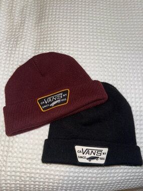 Vans Men’s Knit Beanie Duo - Maroon & Black